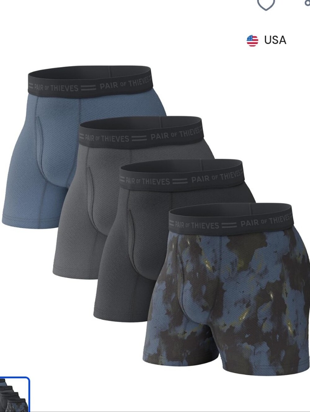 New Pair of Thieves Men Every Day Kit Boxer Briefs Underwear Men 4 Pack Large